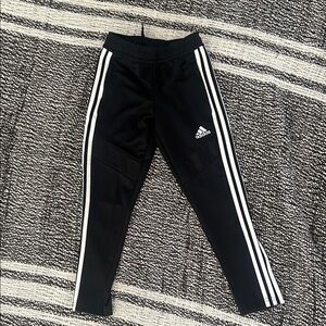 adidas Black Joggers with White Side Stripes